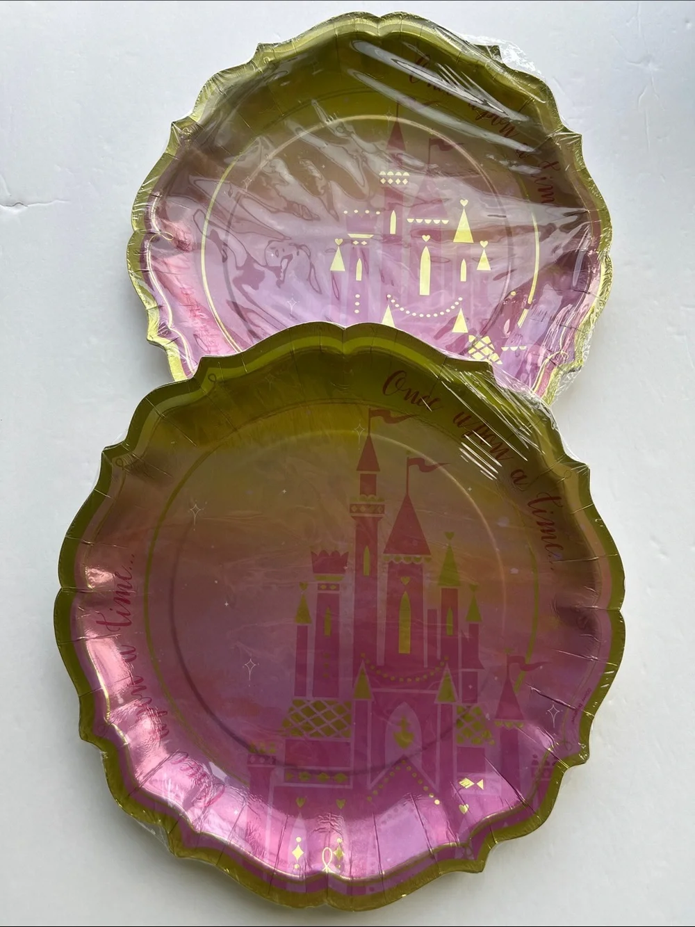 Disney Princess Paper Plates Metallic Once Upon A Time 2 Packs Party NWT